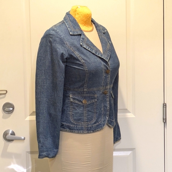 EUC Y2K Jessica Sport 10 Cotton Denim Crop Jacket - Picture 2 of 6